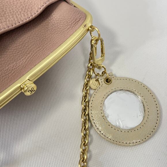 Hobo Lana Crossbody Bag Lotus Mauve Pink Leather and Go Mirror Charm Chain Strap - Picture 6 of 14